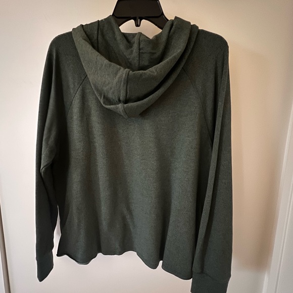 🛍️Sundry Galen Green Chenille Stripe Hoodie L $198 made in USA ANTHROPOLOGIE - Picture 4 of 6